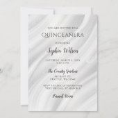 Silver Red Sparkle Dress Quinceañera Quince Kaart (Achterkant)