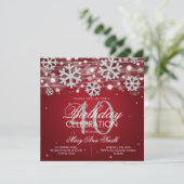 Silver Red Winter Glitter Glam 40th Birthday Kaart (Staand voorkant)