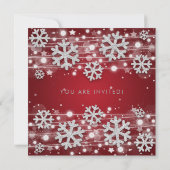 Silver Red Winter Glitter Glam 40th Birthday Kaart (Achterkant)