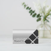 Silver reflecterende verloopkaart met vierkantjes visitekaartje (Staand voorkant)