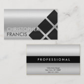 Silver reflecterende verloopkaart met vierkantjes visitekaartje (Voorkant / Achterkant)