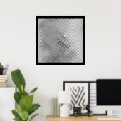 Silver Reflective Metal Abstract Black Poster (Thuiskantoor)