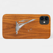 Silver Regatta Sailboot op Teak Veneer Case-Mate iPhone Case (Achterkant (horizontaal))