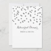 Silver Rehearal Dinner Party Invitation Kaart (Voorkant)