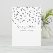 Silver Rehearal Dinner Party Invitation Kaart (Staand voorkant)
