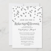 Silver Rehearal Dinner Party Invitation Kaart (Achterkant)
