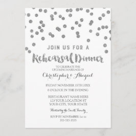 Silver Rehearal Dinner Party Invitation Kaart