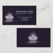 Silver Reiki Healing Choku Rei Symbol op Lotus Visitekaartje (Voorkant / Achterkant)