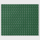 Silver Reindeer Green Holiday Wrapping Paper Cadeaupapier (Vlak)