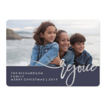 Silver Rejoice | Blauwe Moderne Typografie met fot