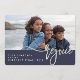 Silver Rejoice | Blauwe Moderne Typografie met fot