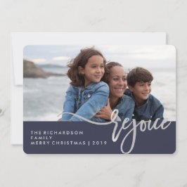 Silver Rejoice | Blauwe Moderne Typografie met fot