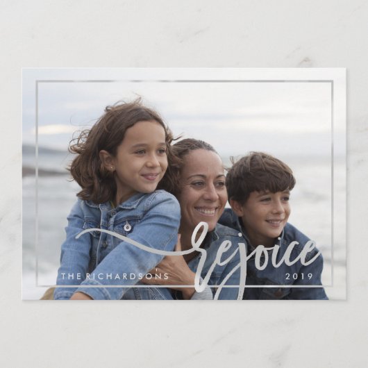 Silver Rejoice | Moderne typografie met uw foto (Voorkant)