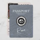 Silver Reno Passport Bewaar de datum Save The Date (Voorkant / Achterkant)