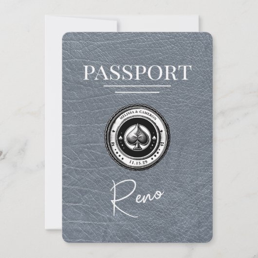 Silver Reno Passport Bewaar de datum Save The Date (Voorkant)