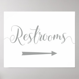 Silver Restrooms -pijlrichting rechts Poster