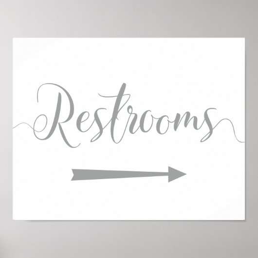 Silver Restrooms -pijlrichting rechts Poster (Voorkant)