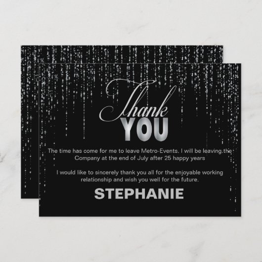 Silver Retirement Bedankt kaarten (Voorkant / Achterkant)