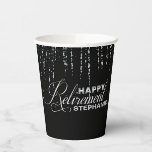 Silver Retirement Party, Custom Paper Cup Papieren Bekers