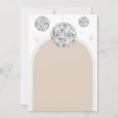 Silver Retro Disco BABY, Baby shower Invitation Kaart (Achterkant)
