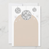 Silver Retro Disco Groovy Baby shower Invitation Kaart (Achterkant)