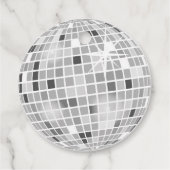 Silver Retro Disco Groovy Vrijgezellenfeest Bedankjes Labels (Achterkant)
