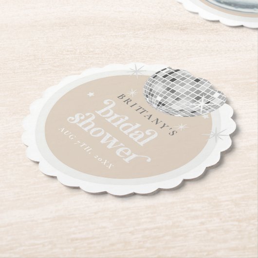 Silver Retro Disco Groovy Vrijgezellenfeest Kartonnen Onderzetters (Gekanteld)