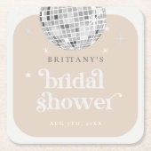 Silver Retro Disco Groovy Vrijgezellenfeest Kartonnen Onderzetters (Voorkant)