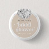 Silver Retro Disco Groovy Vrijgezellenfeest Ronde Button 3,2 Cm (Voorkant)