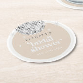 Silver Retro Disco Groovy Vrijgezellenfeest Ronde Kartonnen Onderzetter (Gebogen)