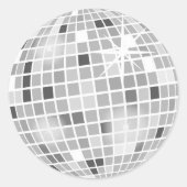 Silver Retro Disco Groovy Vrijgezellenfeest Ronde Sticker (Voorkant)