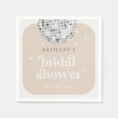 Silver Retro Disco Groovy Vrijgezellenfeest Servet (Voorkant)