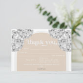 Silver Retro Disco Vrijgezellenfeest Dank je kaart (Staand voorkant)