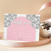 Silver Retro Disco Vrijgezellenfeest Dank je kaart