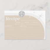 Silver Retro Disco Vrijgezellenfeest RECEPT KAART (Voorkant)