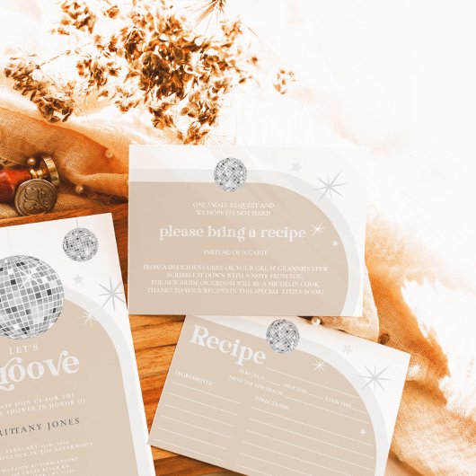 Silver Retro Disco Vrijgezellenfeest RECEPT KAART