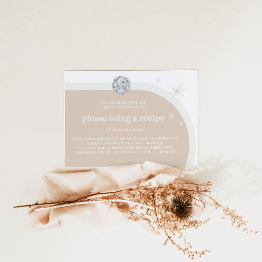 Silver Retro Disco Vrijgezellenfeest RECEPT KAART