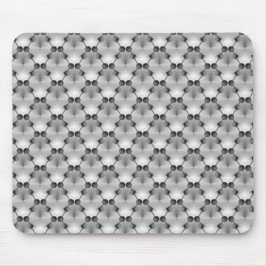 Silver Retro Funk Circles Mousepad Muismat (Voorkant)