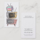 Silver Retro TV's Media Film Actor Visitekaartjes (Voorkant / Achterkant)