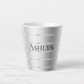 Silver Ribbon Bow Vrijgezellenfeest Latte Mok (Voorkant)