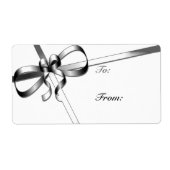 Silver Ribbon-kerstcadeaulabels Etiket (Voorkant)