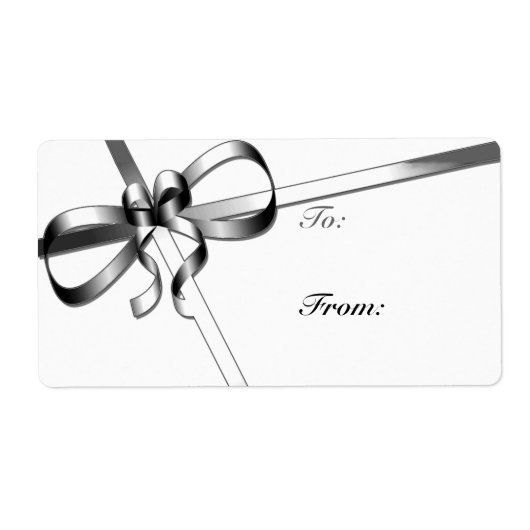 Silver Ribbon-kerstcadeaulabels Etiket (Voorkant)