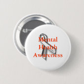 Silver_ribbon, Mental Health Awareness Ronde Button 5,7 Cm (Voorkant /achterkant)