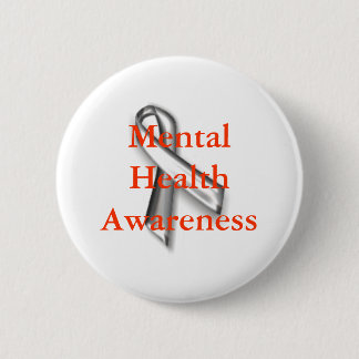 Silver_ribbon, Mental Health Awareness Ronde Button 5,7 Cm