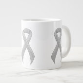 Silver Ribbon Support Awareness Grote Koffiekop (Voorkant rechts)