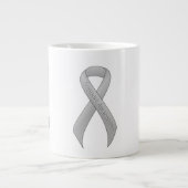 Silver Ribbon Support Awareness Grote Koffiekop (Voorkant)