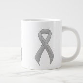 Silver Ribbon Support Awareness Grote Koffiekop (Rechts)