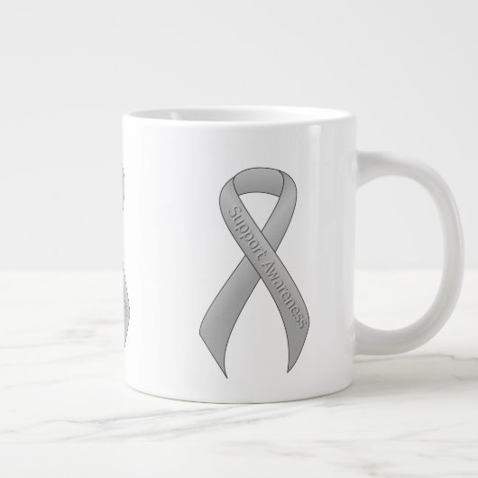 Silver Ribbon Support Awareness Grote Koffiekop (Rechts)
