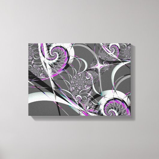 Silver Ribbons Abstracte Fine Art Canvas Afdruk (Voorkant)