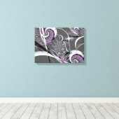 Silver Ribbons Abstracte Fine Art Canvas Afdruk (Insitu (Houten vloer))